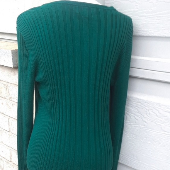 Liz Claiborne Emerald Green V Neck Sweater Size XXL - Picture 3 of 6